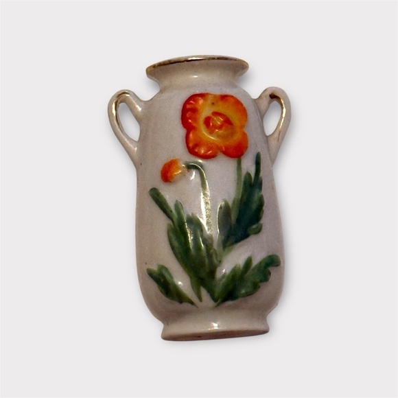 Other - Vintage Occupied Japan Miniature Porcelain Molded Vase Flower Doll Dollhouse